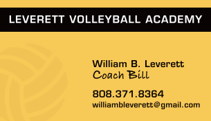 BusinessCard Leverett Volleyball (front)