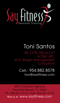 BusinessCard SayFitness (front)