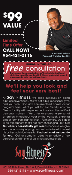 Door Hanger SayFitness 3.5x8.5 (back)