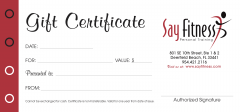 Gift Certificate SayFitness