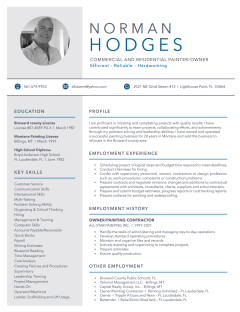 Resume Norm Hodges