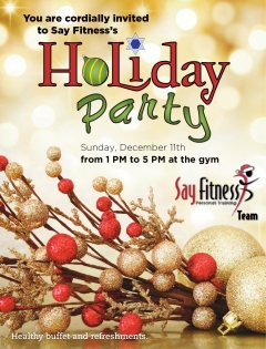 SayFitness Holiday Party Poster 8.5x11