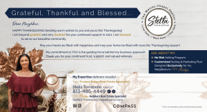 POSTCARD Stella 11x6 JustListed Carlyle-2273 Hollow Forest Ct Thanksgiving_back