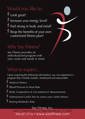 Postcard 5x7 SayFitness (back)